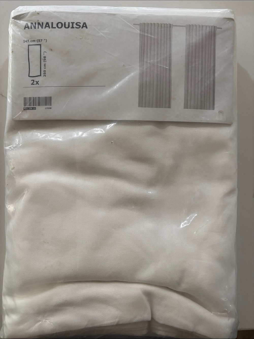 IKEA ANNALOUISA white Curtain Panels - 2 Pack